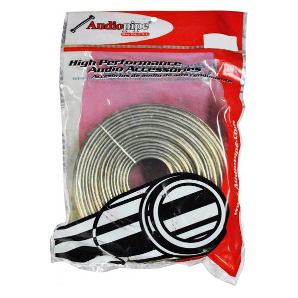 A pack of SPEAKER WIRE AUDIOPIPE 14GA 25' CLEAR high performance wire in a CLEAR package.