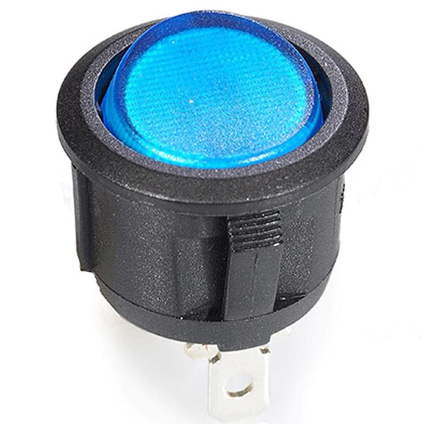 SWITCH ROUND ROCKER W/BLUE LED10 PACK