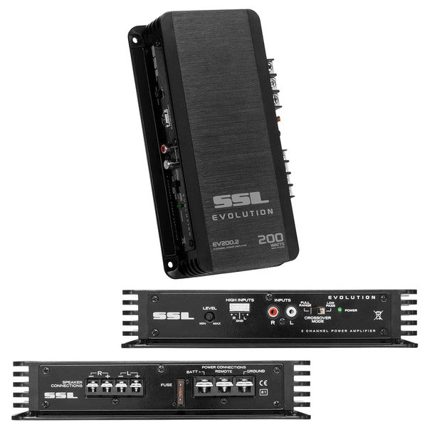 Experience powerful sound with the Soundstorm Small 2CH Amplifier 200W Max. This Class A/B 2 Channel Amplifier delivers outstanding performance, boasting 150W RMS/200W MAX power. Control your audio.