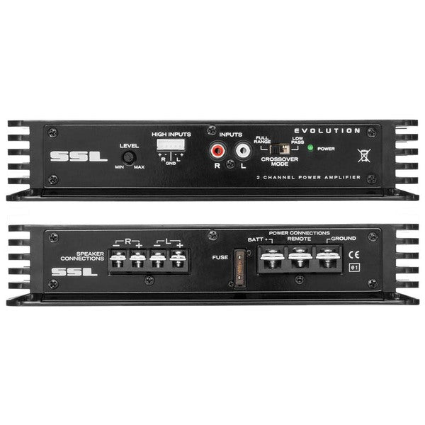 Experience powerful sound with the Soundstorm Small 2CH Amplifier 200W Max. This Class A/B 2 Channel Amplifier delivers outstanding performance, boasting 150W RMS/200W MAX power. Control your audio.