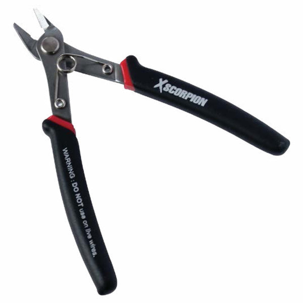 A pair of Xscorpion Flush Mini Cutters made of metal, on a white background.