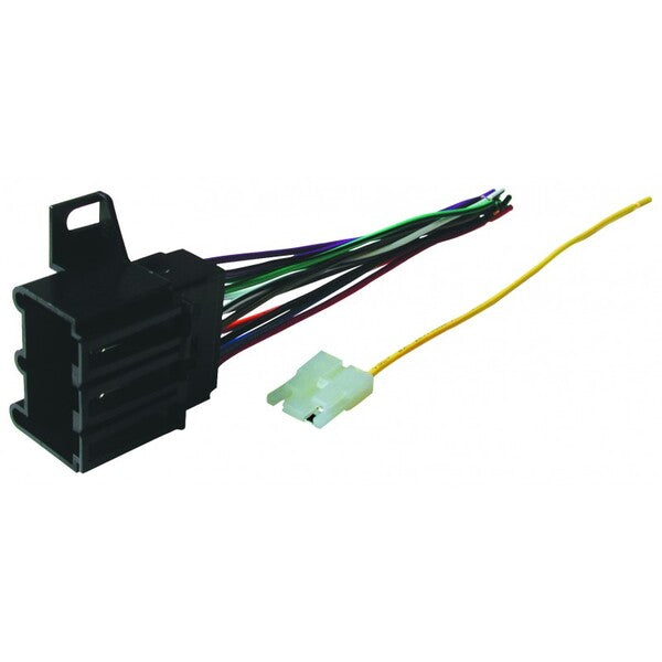 An aftermarket WIRE HARNESS AMERICAN@CS@ INTERNATIONAL GM 78-91 for a GM car radio.