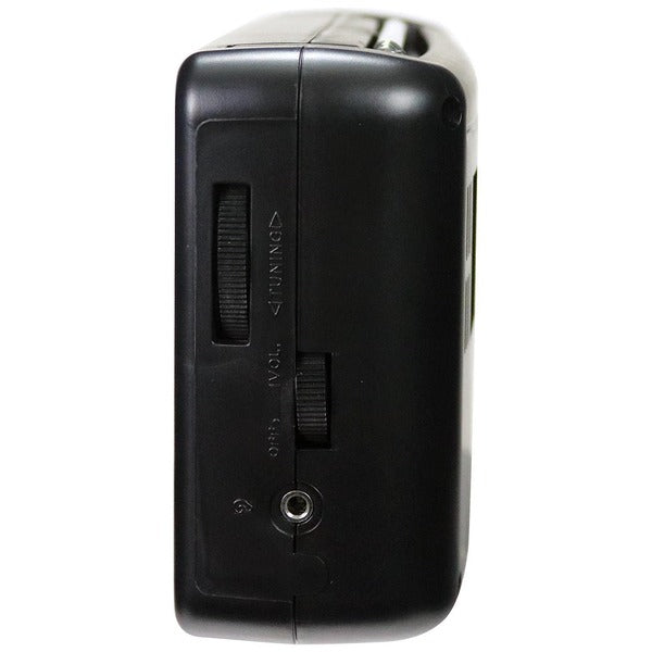 A black Studio Z AM/FM/Weatherband 3 Band World Radio Receiver on a white background.