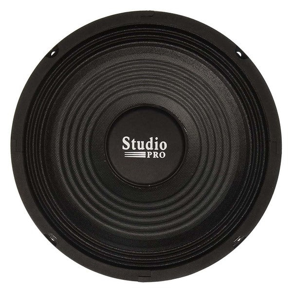 A pair of WOOFER 8" PYRAMID 200WATTS 8 OHM; STUDIO PRO SERIES with a black finish designed for sound reinforcement systems.