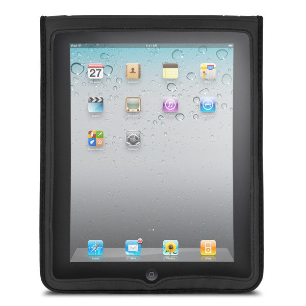 A black Xtrememac Play-Through Sleeve for iPad - Black providing screen protection.
