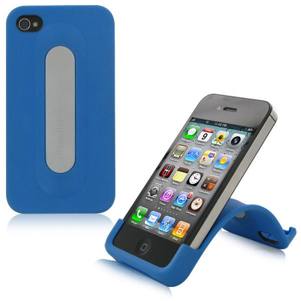 A XtremeMac Snap Stand for iPhone 4 & 4S, Blue providing protection.