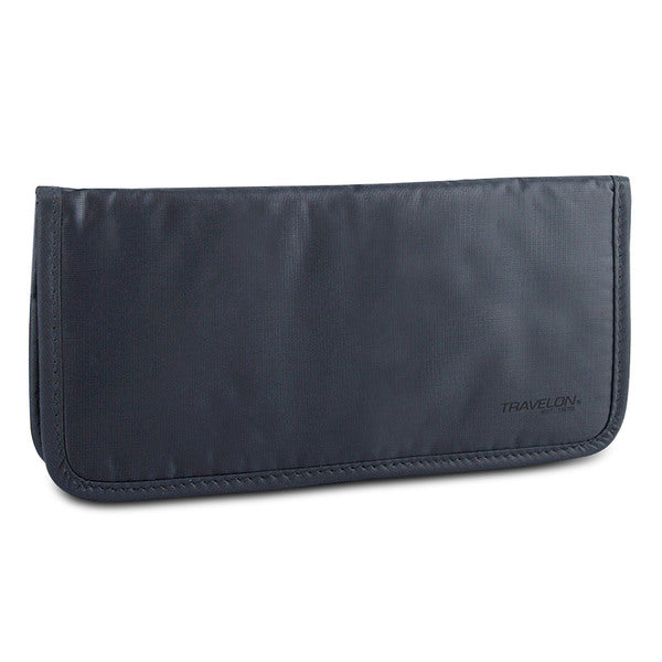 An image of a Travelon Safe ID Hack-Proof Ladies Wallet with RFID Blocking, Dark Gray on a white background.