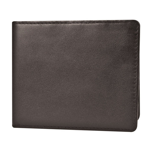 A Travelon SafeID Hack-Proof RFID Blocking Leather Billfold in Brown on a white background.