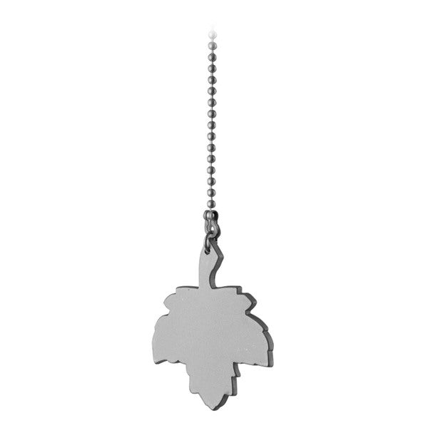A Westinghouse Pull Chain with Maple Leaf (Brushed Pewter) hanging from a chain on a white background.