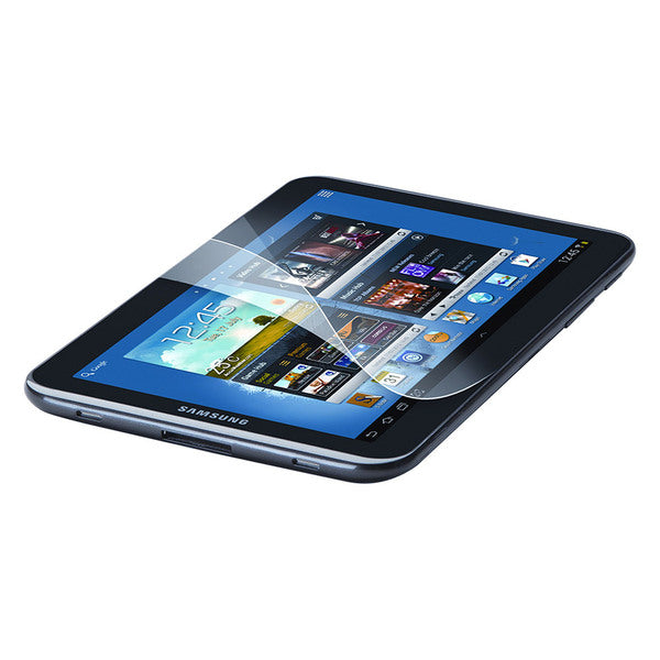 A Targus Clear Film Screen Protector for Samsung Galaxy Tab 3 7 is shown on a white background, with a screen protector for glare reduction.