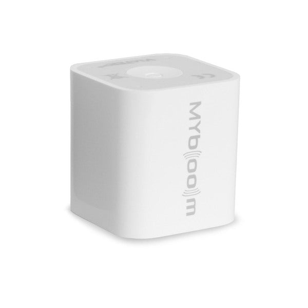 A Viatek My Boom BT Speaker, White (As Seen On TV) on a white surface.