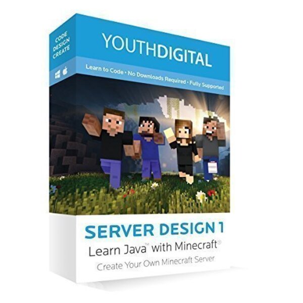 Learn how to program and design a Minecraft server using JAVA with Youth Digital Server Design 1 - Online Course for MAC/PC.