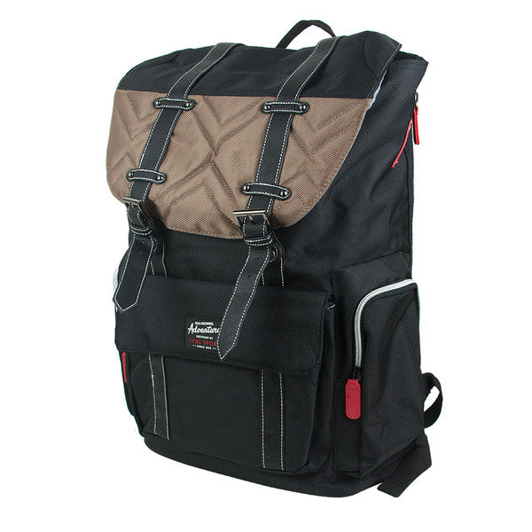 A Travelers Club Heavy Duty Scout 18 Laptop Backpack - Black on a white background.