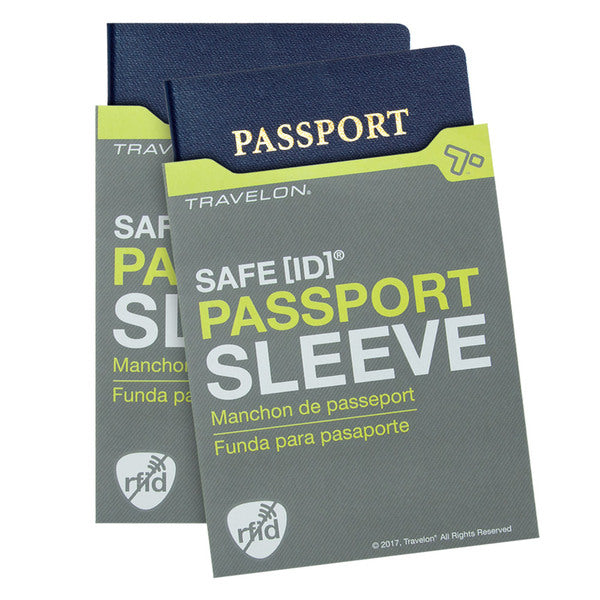 Travelon SafeID RFID Blocking Passport ID Protected - Gray, 2Pack passport sleeve.