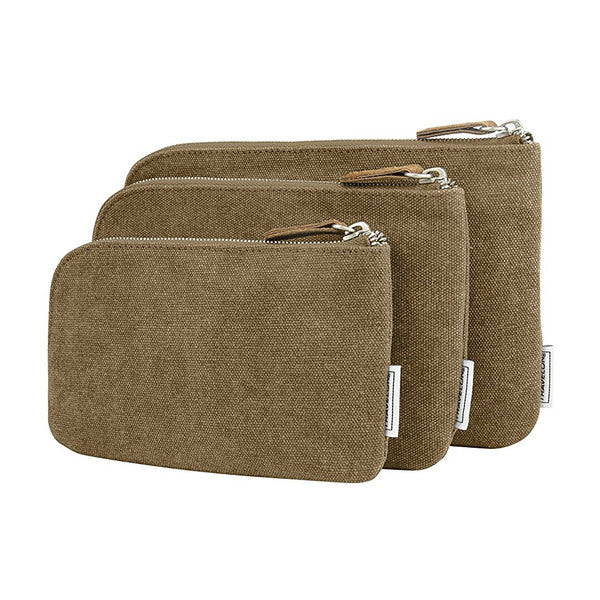 Three Travelon Anti-Theft Heritage Set of 3 RFID Blocking Pouches on a white background.