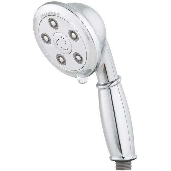 A Speakman VS-3011-E2 Chelsea Multi-Function Handheld Shower Head Polished Chrome on a white background.