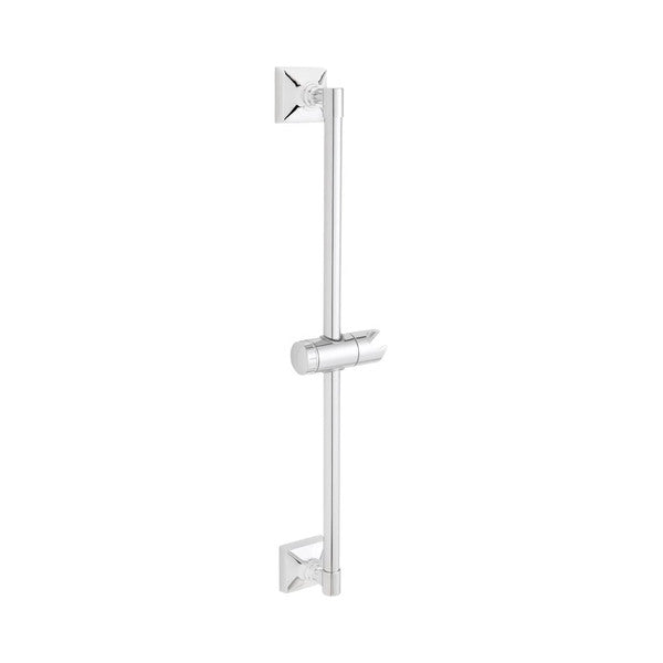 A Speakman SA-1302 Rainier Adjustable Slide Bar for Handheld Shower, Chrome on a white background.