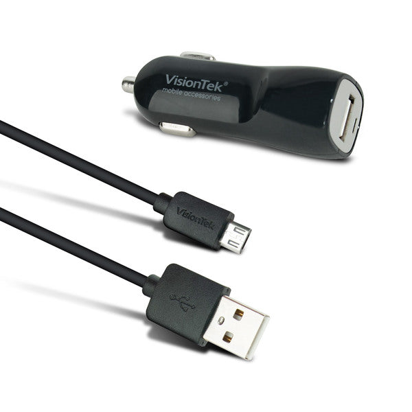 A VisionTek 2 Amp Car Charger with 3.2ft Micro USB Cable (900933).